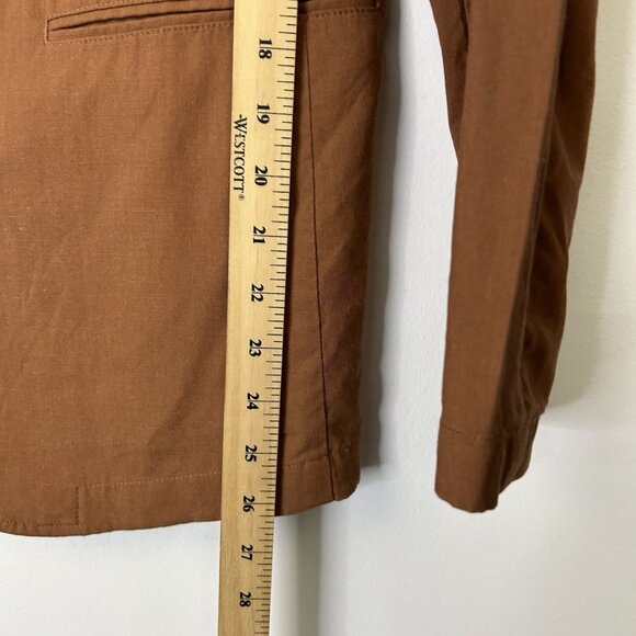 Uniqlo Linen Blend Blazer Jacket Women’s Size Small Caramel Tan - Picture 6 of 7